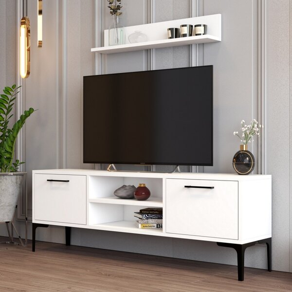 Riga TV-állvány, fehér, 140 cm