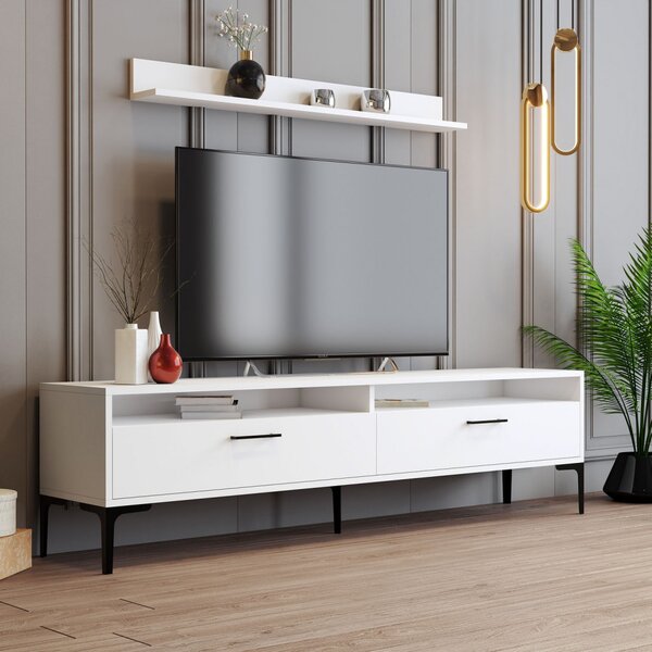 Istanbul TV-állvány, fehér, 180 cm – TR845HCT3102