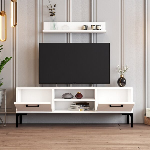 Riga TV-állvány, fehér, 140 cm