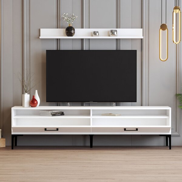 Istanbul TV-állvány, fehér, 180 cm – TR845HCT3102