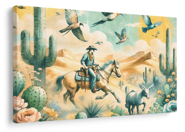 Kép cowboy a sivatagi tájban
