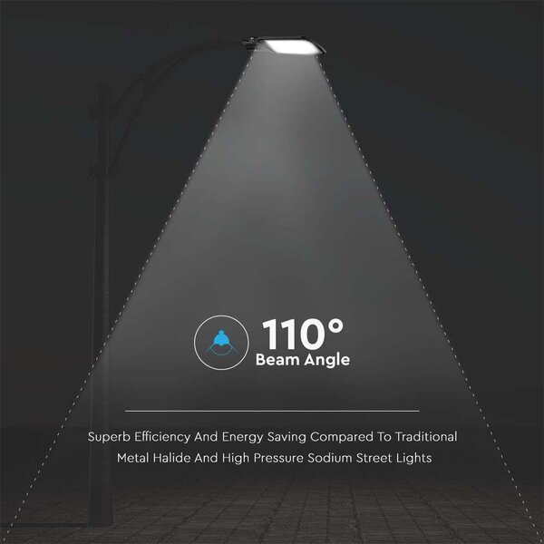 V-TAC utcai LED térvilágító, 100W, hideg fehér, fekete házas - SKU 10211