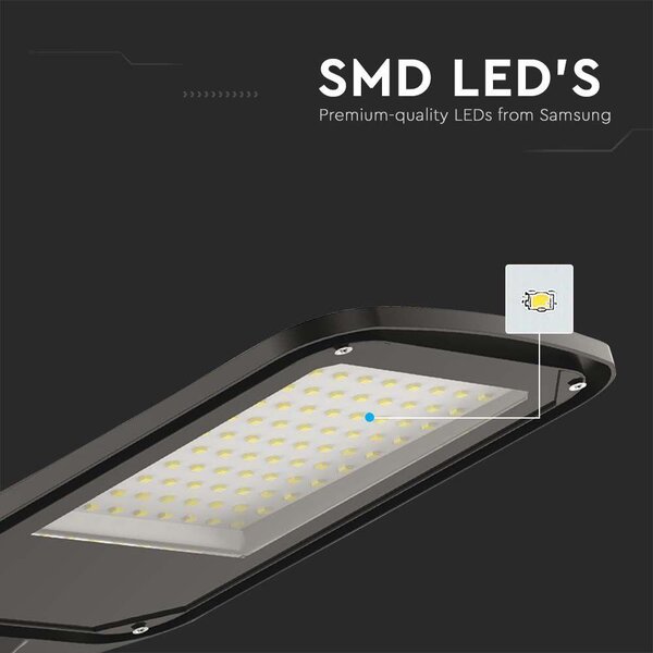 V-TAC utcai LED térvilágító, 100W, hideg fehér, fekete házas - SKU 10211