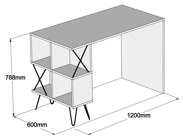 Extra íróasztal, fehér, 120 cm – TR845HCT3819