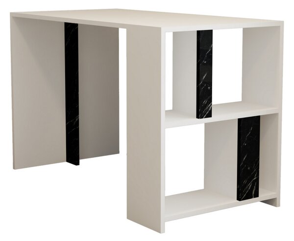 Lima íróasztal, fehér-fekete márvány, 120 cm