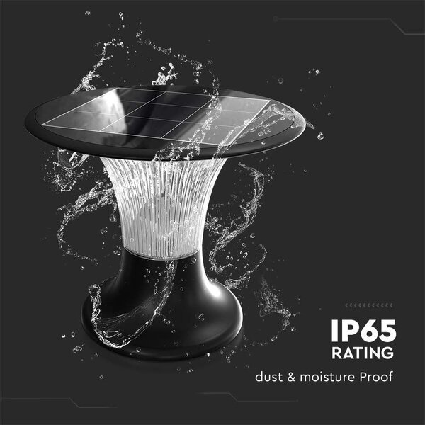 V-TAC 15W napelemes állólámpa szenzorral, 26cm, 2in1 színhőmérséklettel, DIAMOND - SKU 23005