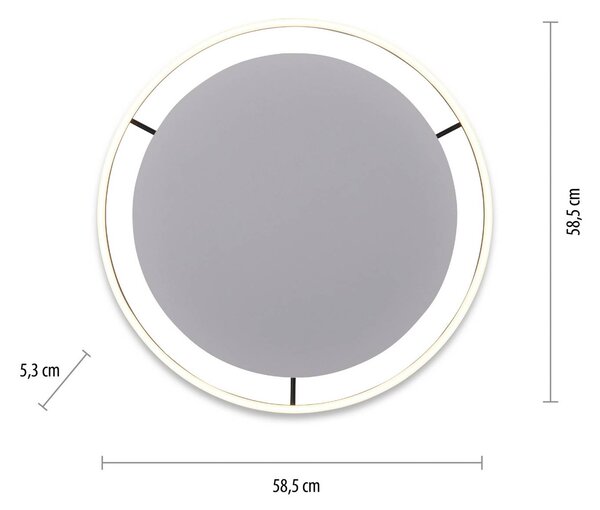JUST LIGHT. GmbH LED mennyezeti lámpa Ritus, Ø 58.5cm, antracit, dimmelhető, Fekete, Nappali / Étkező, Alumínium, Modern