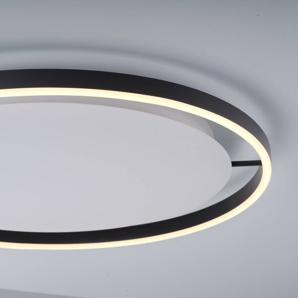 JUST LIGHT. GmbH LED mennyezeti lámpa Ritus, Ø 58.5cm, antracit, dimmelhető, Fekete, Nappali / Étkező, Alumínium, Modern