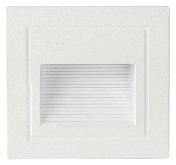 V-TAC 5W süllyeszthető szögletes lépcsővilágítás, 84x84mm, fehér házzal, meleg fehér - SKU 10377
