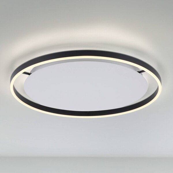 JUST LIGHT. GmbH LED mennyezeti lámpa Ritus, Ø 58.5cm, antracit, dimmelhető, Fekete, Nappali / Étkező, Alumínium, Modern