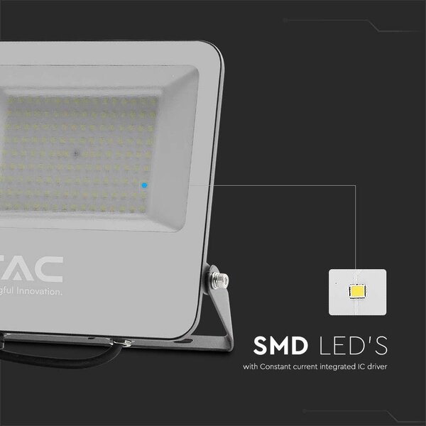 V-TAC B-széria LED reflektor 100W hideg fehér 185 Lm/W, fekete ház - SKU 9895