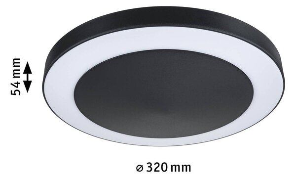 Paulmann Circula LED kültéri lámpa ZigBee antracit színben, dimmelhető, Fekete, Műanyag, Modern