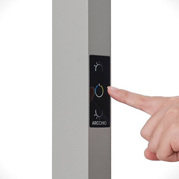 Arcchio LED irodai állólámpa Susi, ezüst, érzékelő, fényerőszabályzó, CCT, dimmelhető, Alu / szürke / cink, Dolgozószoba / Iroda, Alumínium, Modern