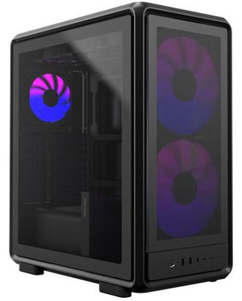 Cooler Master MasterFrame 500 Mesh AR Midi torony Számítógép ház Fekete 3 előre telepített LED-hűtő, Oldalsó szélvédő, Porszűrő