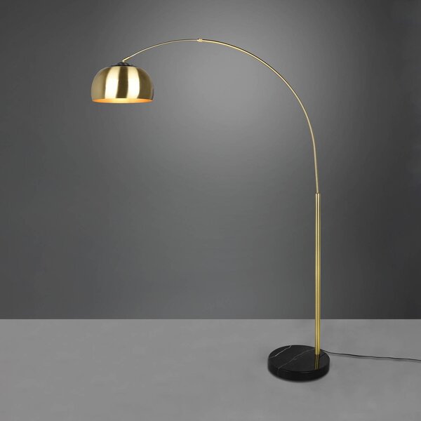 Trio Lighting Argentina íves állólámpa, sárgaréz, Sárgaréz / arany, Nappali / Étkező, fém