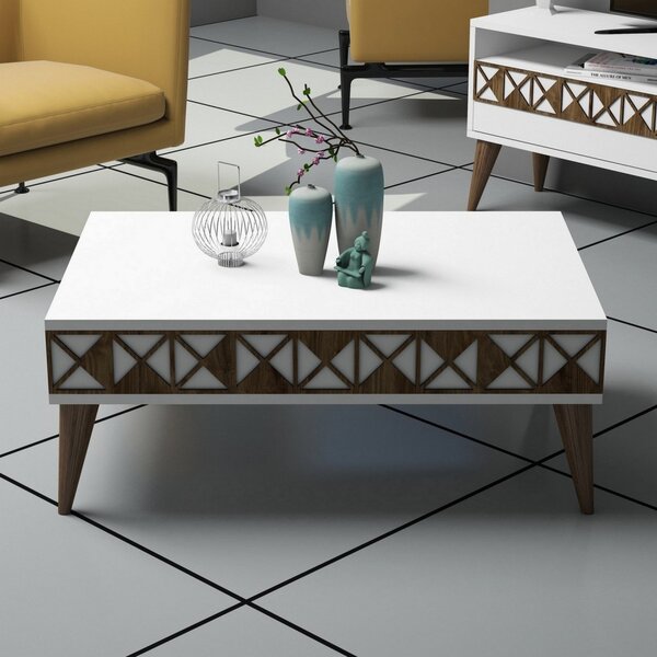 Dohányzóasztal, fehér, 90 cm – TR845HCT2868