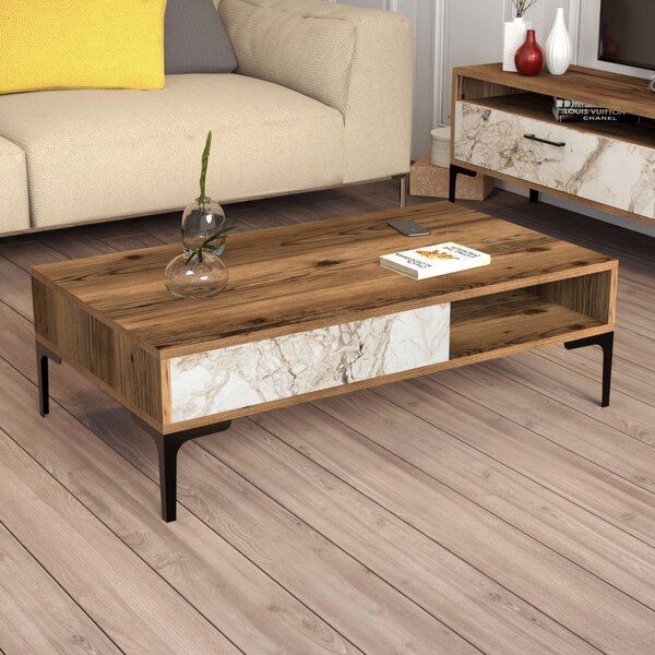 Istanbul - Walnut, White Marble