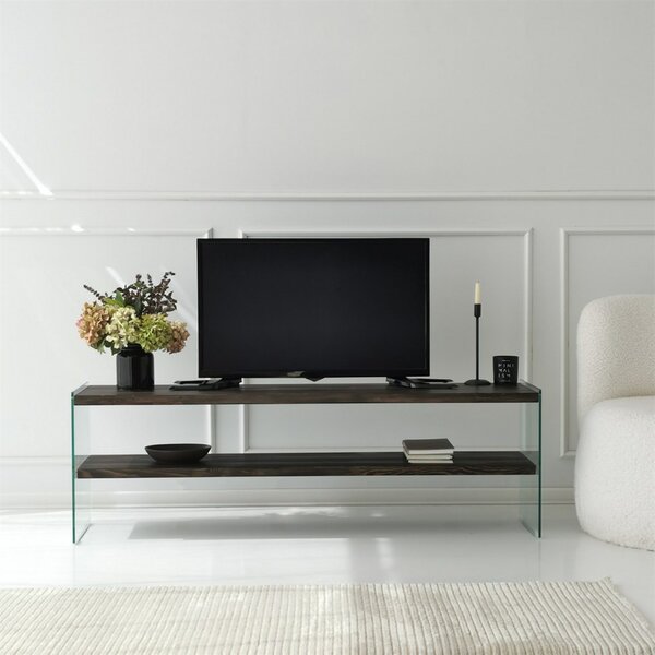 Aqua üveg TV-állvány, antracit, 140 cm