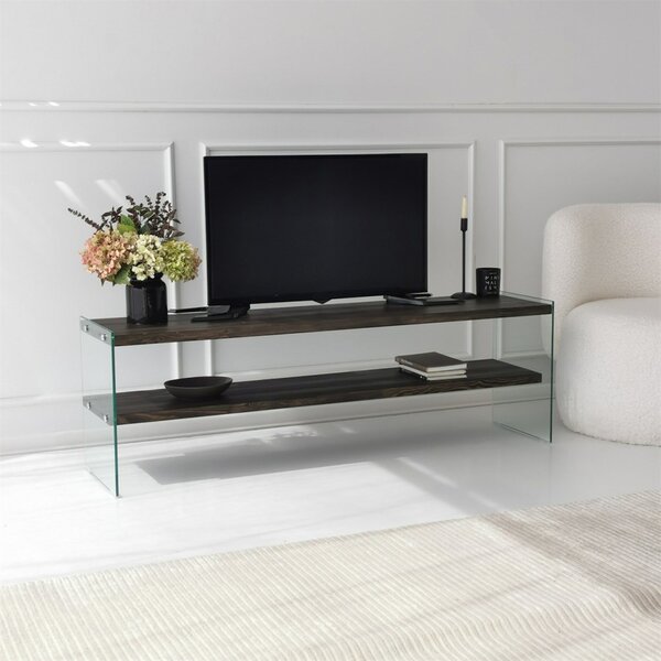 Aqua üveg TV-állvány, antracit, 140 cm