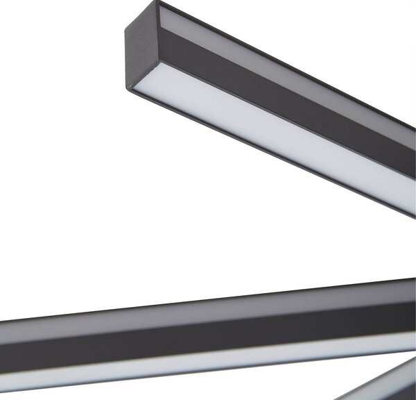 Lucande Smart LED mennyezeti világítás Tjado, Ø70 cm, fekete, RGBW, dimmelhető, Fekete, Nappali / Étkező, fém, Modern