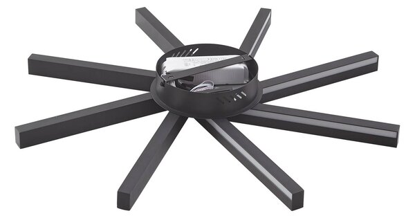 Lucande Smart LED mennyezeti világítás Tjado, Ø70 cm, fekete, RGBW, dimmelhető, Fekete, Nappali / Étkező, fém, Modern