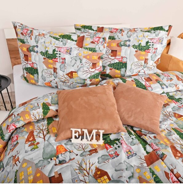 EMI Carol karácsonyi pamut ágyneműhuzat, A standard egyszemélyes ágy szett tartalma: 1x 140x200 + 1x 70x90