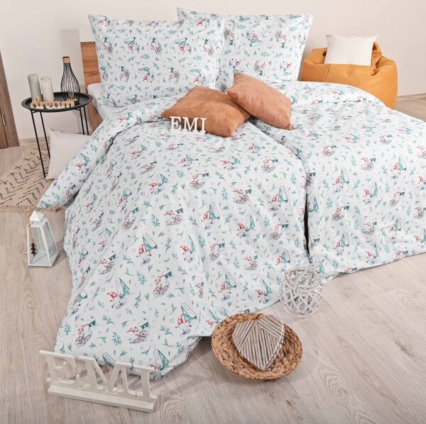 EMI Elfie karácsonyi pamut ágyneműhuzat, A standard egyszemélyes ágy szett tartalma: 1x 140x200 + 1x 70x90