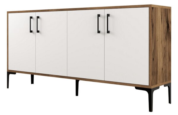 Kiev komód, dió-fehér, 160 cm