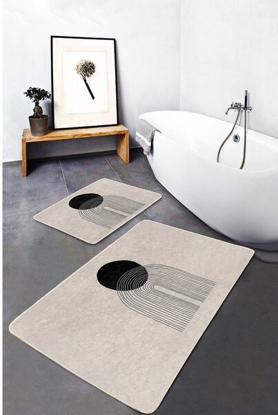 Bézs fürdőszobai kilépő szett 2 db-os 60x100 cm – Mila Home