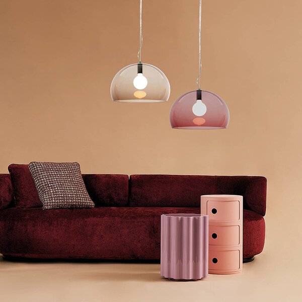 Kartell FL/Y lógó világítás, Ø 52 cm, barna, dimmelhető, Barna / rozsda, Nappali / Étkező, Műanyag, Dizájn