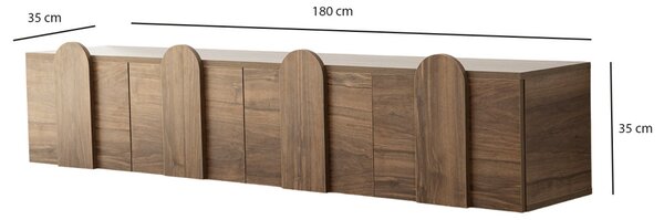 TV-állvány, dió, 180 cm