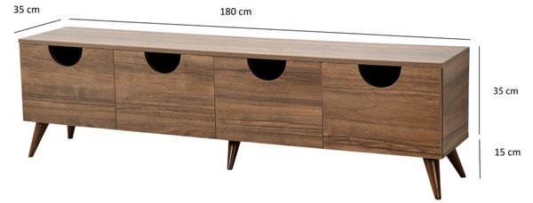 Four TV-állvány, dió, 180 cm