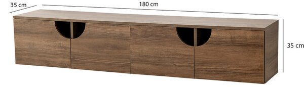 Grotte TV-állvány, dió, 180 cm