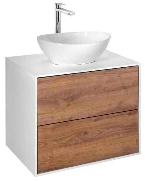 Aqualine Aqualine, ZANYA mosdószekrény 60x50x46cm, matt fehér/emporio tölgy, ZA260