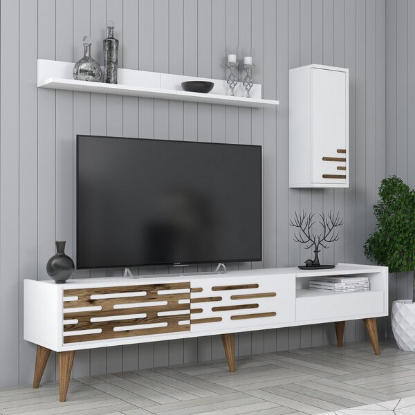 Valensiya TV-állvány, fehér, 180 cm – TR845HCT5348