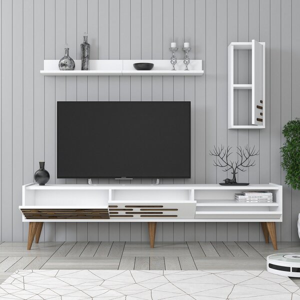 Valensiya TV-állvány, fehér, 180 cm – TR845HCT5348