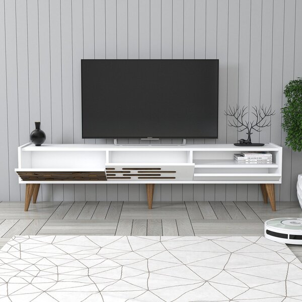 Valensiya TV-állvány, fehér, 180 cm – TR845HCT5355