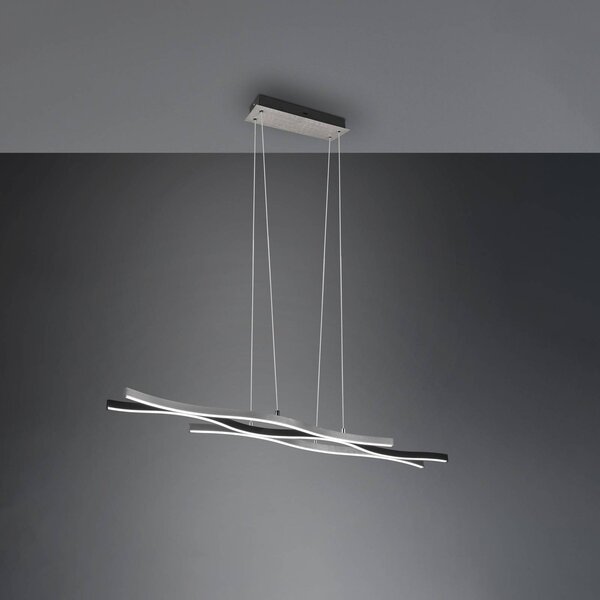 Trio Lighting Blaze LED függőlámpa, CCT, dimmelhető, alumínium, dimmelhető, Alu / szürke / cink, Nappali / Étkező, fém, Modern