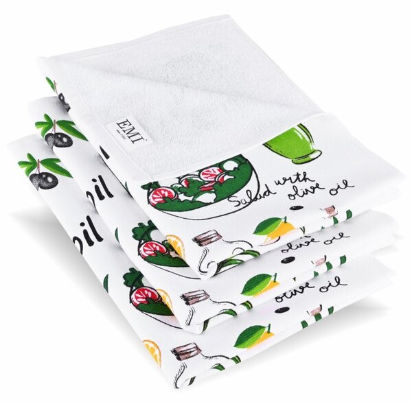 EMI OLIVE OIL mintás 3 db-os konyharuha szett