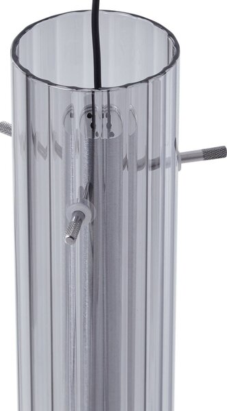 Lucande LED mennyezeti lámpa Korvitha, 5 lámpás, szürke, üveg, dimmelhető, Alu / szürke / cink, Nappali / Étkező, Üveg, Modern