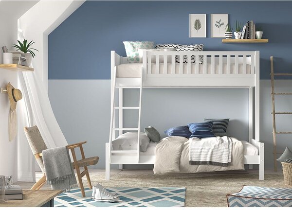 Fehér emeletes gyerekágy 140x200-90x200 cm Scott - Vipack