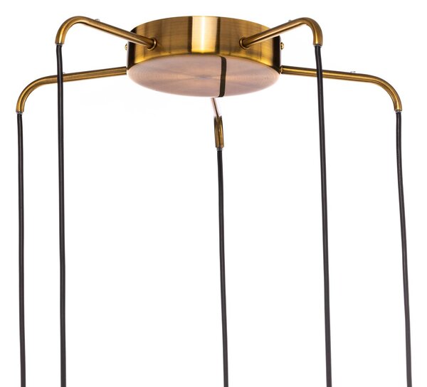 Lindby függőlámpa Belarion, több színű, 5 lámpás, Ø 65 cm, dimmelhető, Többszínű, Nappali / Étkező, Üveg, Vintage