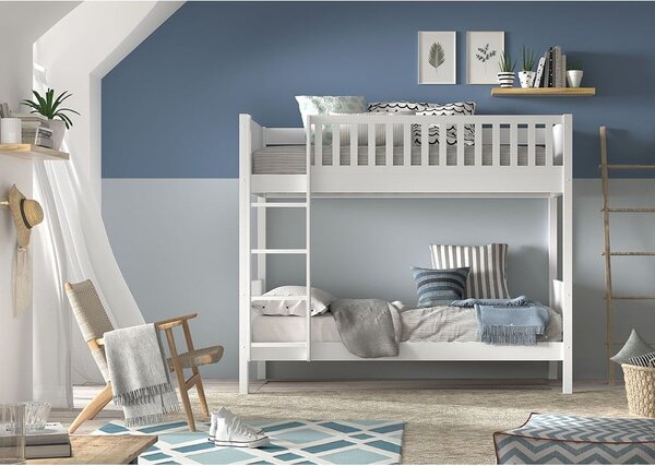 Fehér emeletes gyerekágy 90x200 cm Scott - Vipack