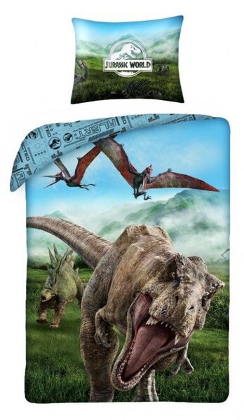 Jurassic World gyerek ágyneműhuzat 140 x 200 + 70 x 90 cm