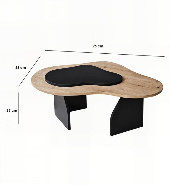 Melted dohányzóasztal, zafír tölgy-fekete, 105 cm