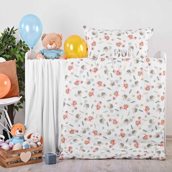 EMI teknős gyermek pamut ágyneműhuzat, Gyerekgarnitúra 90x130 + 45x65