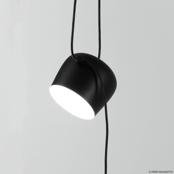 FLOS Aim Small LED lógó világítás, fekete, dimmelhető, Fekete, Nappali / Étkező, Alumínium, Dizájn