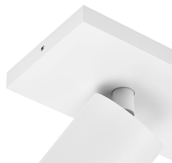 Arcchio Brinja spotlámpa, fehér, szögletes, Ø 7 cm, 4 izzós, GU10, dimmelhető, Fehér / opál, Nappali / Étkező, Alumínium, Modern