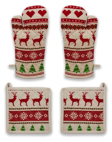 Trade Concept Edényfogó mágnessel és alátéttel Winter reindeer, 18 x 32 cm, 20 x 20 cm
