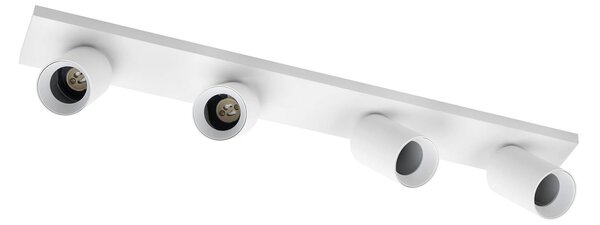 Arcchio Brinja spotlámpa, fehér, szögletes, Ø 7 cm, 4 izzós, GU10, dimmelhető, Fehér / opál, Nappali / Étkező, Alumínium, Modern